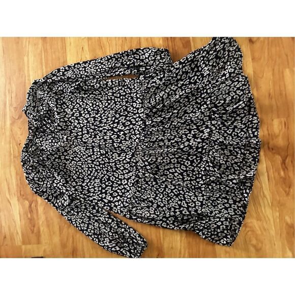 Banana republic blue and white floaty Boho dress size extra small long sleeve fl - Picture 6 of 6